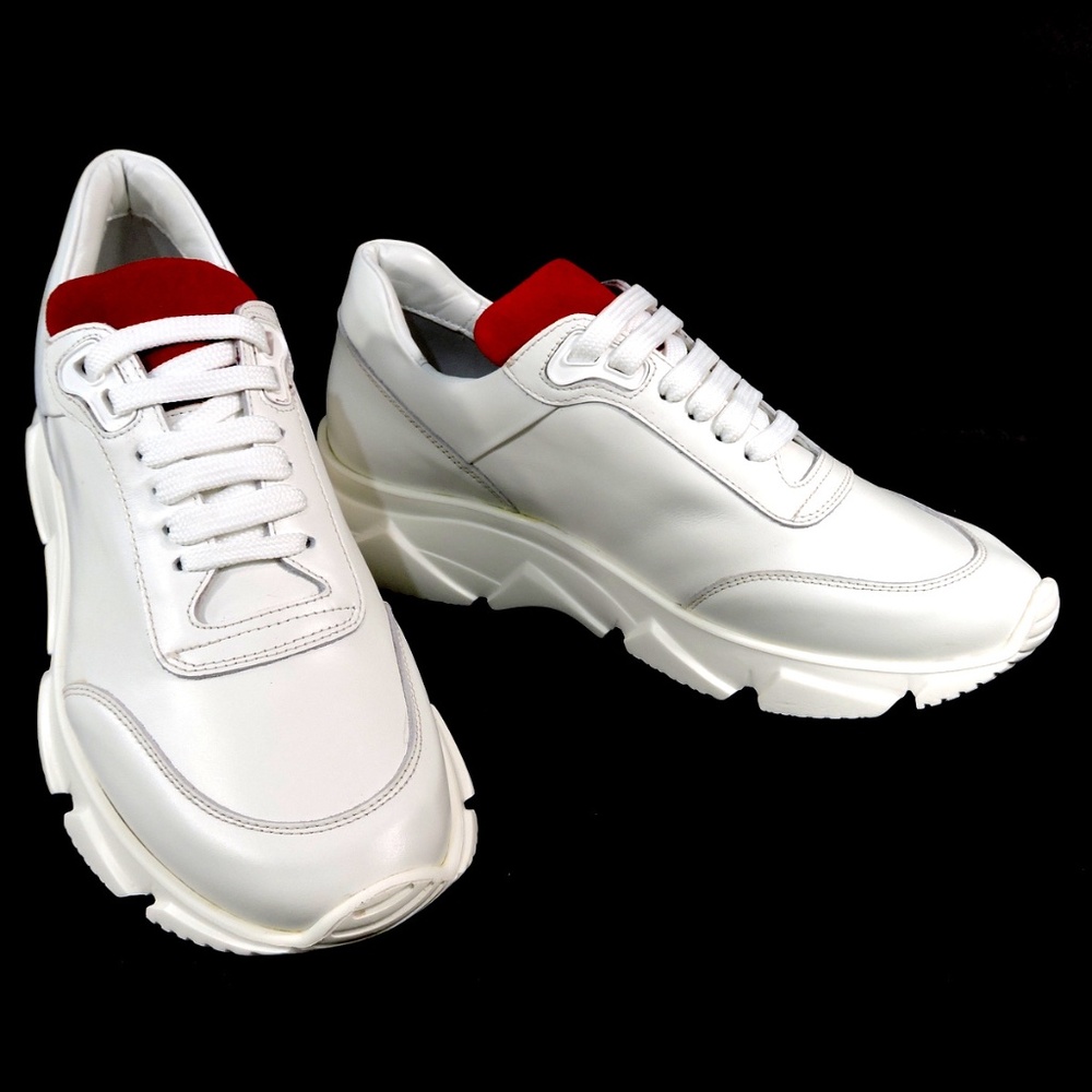 BOTTICELLI 🇮🇹 MEN'S WHITE LEATHER FASHION SNEAKERS - Picture 2 of 8
